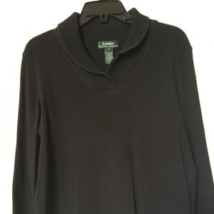 Ralph Lauren L/Sleeve Black V-Neck Pullover - Sm